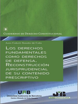 cover image of Los derechos fundamentales como derechos de defensa